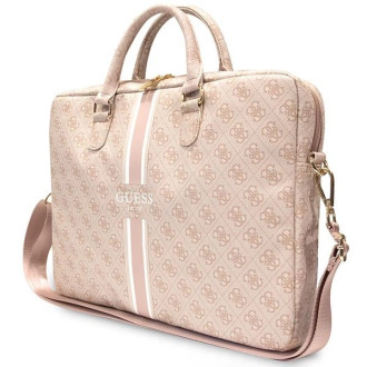 Taška Guess 4G Printed Stripes na 16&quot; notebook - růžová