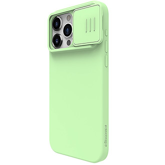 Nillkin CamShield Silky silikonové pouzdro pro iPhone 15 Pro s ochranou fotoaparátu – mátová
