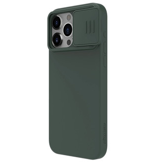 Nillkin CamShield Silky silikonové pouzdro pro iPhone 15 Pro Max s ochranou fotoaparátu – zelené