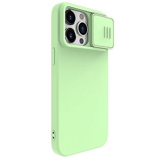 Nillkin CamShield Silky silikonové pouzdro pro iPhone 15 Pro Max s ochranou fotoaparátu – mátová