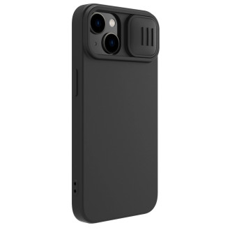 Silikonové pouzdro Nillkin CamShield Silky pro iPhone 15 Plus s ochranou fotoaparátu – černé