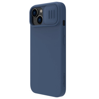 Nillkin CamShield Silky silikonové pouzdro pro iPhone 15 Plus s ochranou fotoaparátu – tmavě modré