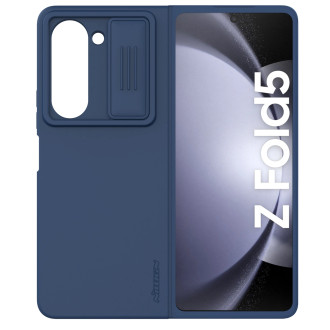 Nillkin CamShield Silky silikonové pouzdro pro Samsung Galaxy Z Fold 5 s ochranou fotoaparátu – tmavě modré