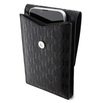 Karl Lagerfeld Pouzdro KLWBSAKHPKK Kabelka - černá Saffiano Monogram Ikonik