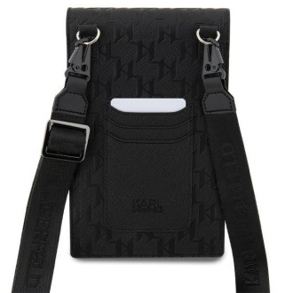 Karl Lagerfeld Pouzdro KLWBSAKHPKK Kabelka - černá Saffiano Monogram Ikonik