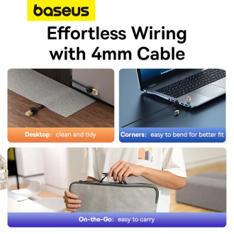 Baseus rychlý RJ45 kat. síťový kabel. 7 10Gbps 5m tenký černý