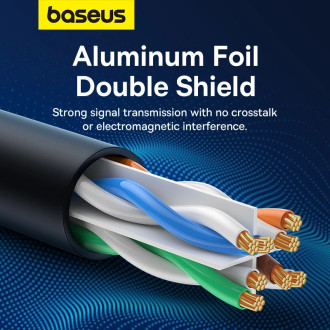 Baseus rychlý RJ45 kat. síťový kabel. 7 10Gbps 5m tenký černý