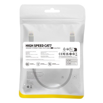 Baseus rychlý RJ45 kat. síťový kabel. 7 10 Gbps 0,5 m plochá černá