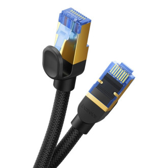 Baseus rychlý internetový kabel RJ45 cat.7 10Gbps 3m opletený černý