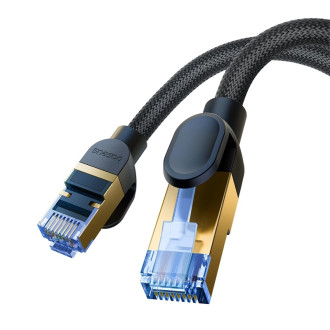 Baseus rychlý internetový kabel RJ45 cat.7 10Gbps 3m opletený černý