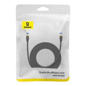 Baseus rychlý internetový kabel RJ45 cat.7 10Gbps 3m opletený černý