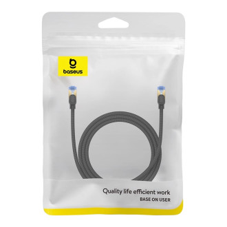 Baseus rychlý internetový kabel RJ45 cat.7 10Gbps 1,5m opletený černý