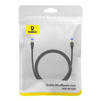 Baseus rychlý internetový kabel RJ45 cat.7 10Gbps 1m opletený černý