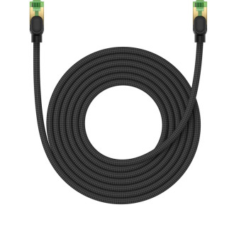 Baseus rychlý síťový kabel RJ-45 cat.8 40Gbps 5m opletený - černý