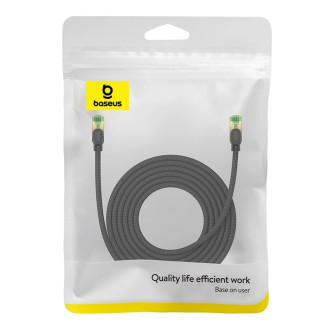 Baseus rychlý síťový kabel RJ-45 cat.8 40Gbps 5m opletený - černý