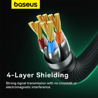 Baseus rychlý síťový kabel RJ-45 cat.8 40Gbps 5m opletený - černý