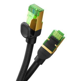 Baseus rychlý RJ45 kat. síťový kabel. 8 40Gbps 2m splétaná černá