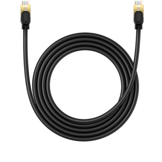 Baseus rychlý síťový kabel RJ-45 cat.8 40Gbps 2m kulatý - černý