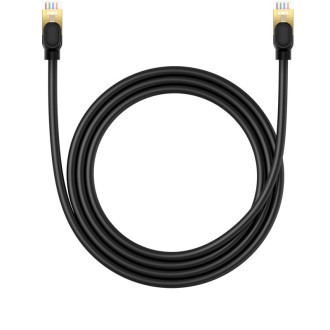 Baseus rychlý síťový kabel RJ-45 cat.8 40Gbps 1,5m kulatý - černý