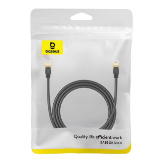 Baseus rychlý síťový kabel RJ-45 cat.8 40Gbps 1,5m kulatý - černý