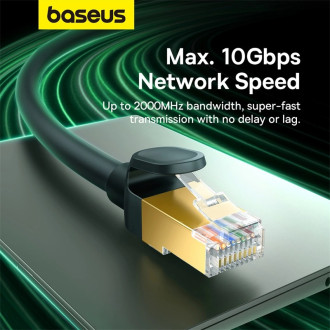 Baseus rychlý síťový kabel RJ-45 cat.8 40Gbps 1,5m kulatý - černý