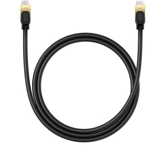 Baseus rychlý síťový kabel RJ-45 cat.8 40Gbps 1m kulatý - černý