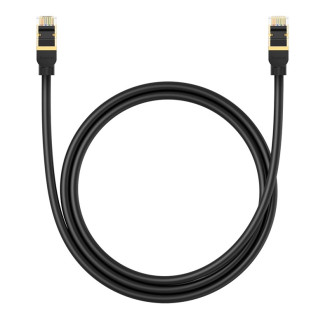 Baseus rychlý síťový kabel RJ-45 cat.8 40Gbps 1m kulatý - černý