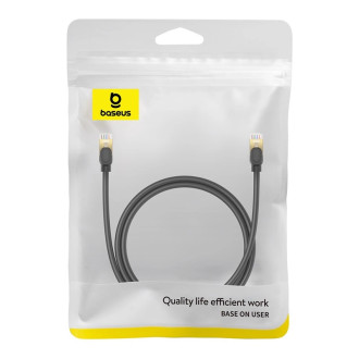 Baseus rychlý síťový kabel RJ-45 cat.8 40Gbps 1m kulatý - černý