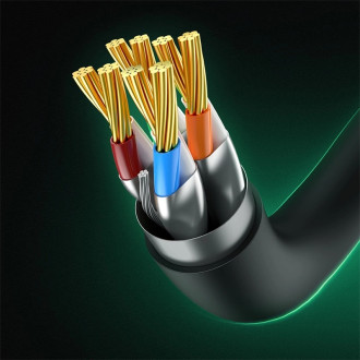 Baseus rychlý síťový kabel RJ-45 cat.8 40Gbps 1m kulatý - černý