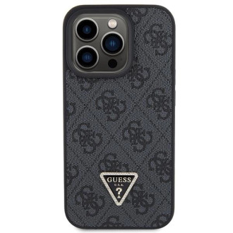 Guess Leather 4G Diamond Triangle pouzdro pro iPhone 15 Pro - černé