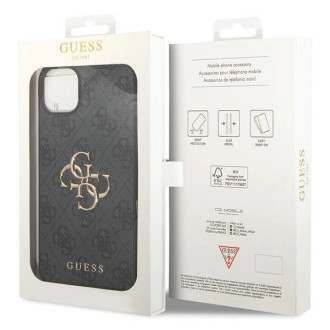 Pouzdro Guess 4G Big Metal Logo pro iPhone 15 Plus - šedé