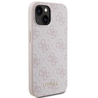 Pouzdro Guess 4G Big Metal Logo pro iPhone 15 Plus - růžové