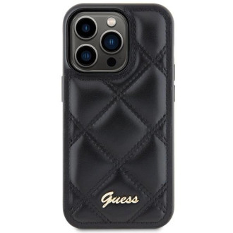 Pouzdro Guess Quilted Metal Logo pro iPhone 15 Pro Max - černé