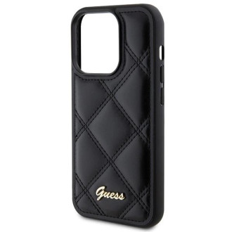 Pouzdro Guess Quilted Metal Logo pro iPhone 15 Pro Max - černé