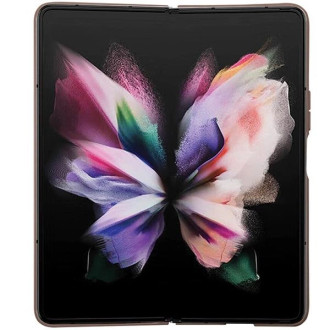 Guess Leather 4G Triangle Strass pouzdro pro Samsung Galaxy Z Fold 5 - hnědé