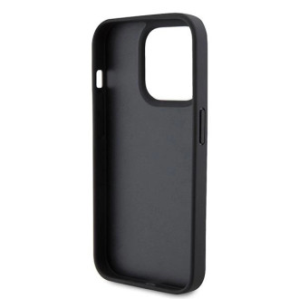 Guess GUHCP15LPCRTHCK iPhone 15 Pro 6,1&quot; černo/černé pevné pouzdro Croco Triangle Metal Logo