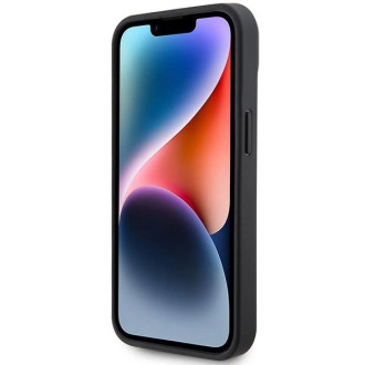 Kožené pouzdro AMG Debossed Lines pro iPhone 15 - černé