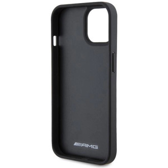 Kožené pouzdro AMG Debossed Lines pro iPhone 15 - černé