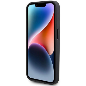 Kožené pouzdro AMG Debossed Lines pro iPhone 15 Pro Max - černé