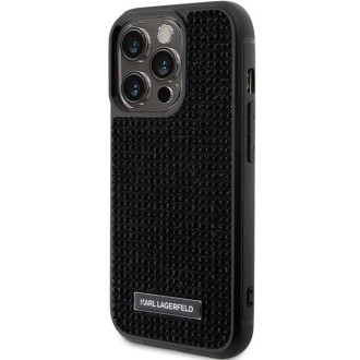 Pouzdro Karl Lagerfeld Rhinestone Logo Metal Plate pro iPhone 15 Pro Max - černé