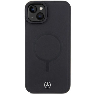 Pouzdro Mercedes Smooth Leather MagSafe pro iPhone 15 Plus - černé