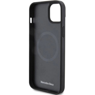 Pouzdro Mercedes Smooth Leather MagSafe pro iPhone 15 - černé
