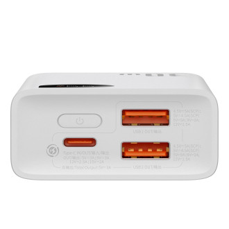Powerbanka Baseus Adaman2 s digitálním displejem 2x USB-A / 1x USB-C 10000mAh 30W - bílá