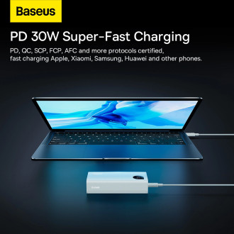 Powerbanka Baseus Adaman2 s digitálním displejem 2x USB-A / 1x USB-C 10000mAh 30W - bílá