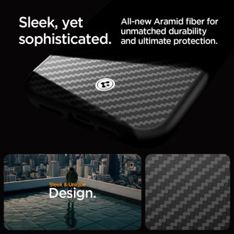 Pouzdro Spigen Enzo Aramid Mag Case s MagSafe pro iPhone 15 Pro – matné černé