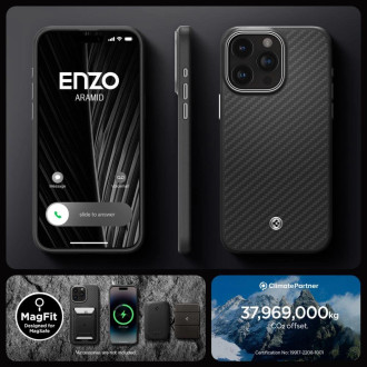 Pouzdro Spigen Enzo Aramid Mag Case s MagSafe pro iPhone 15 Pro – matné černé