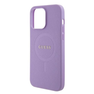 Pouzdro Guess Saffiano MagSafe pro iPhone 15 Pro - fialové