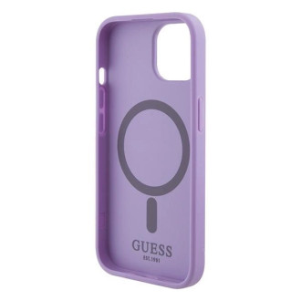 Pouzdro Guess Saffiano MagSafe pro iPhone 15 Plus - fialové