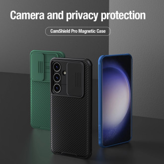 Pancéřové pouzdro Nillkin CamShield Pro s krytem fotoaparátu pro Samsung Galaxy S24 - modré