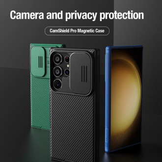 Pancéřové pouzdro Nillkin CamShield Pro s ochranou fotoaparátu pro Samsung Galaxy S24 Ultra - zelené